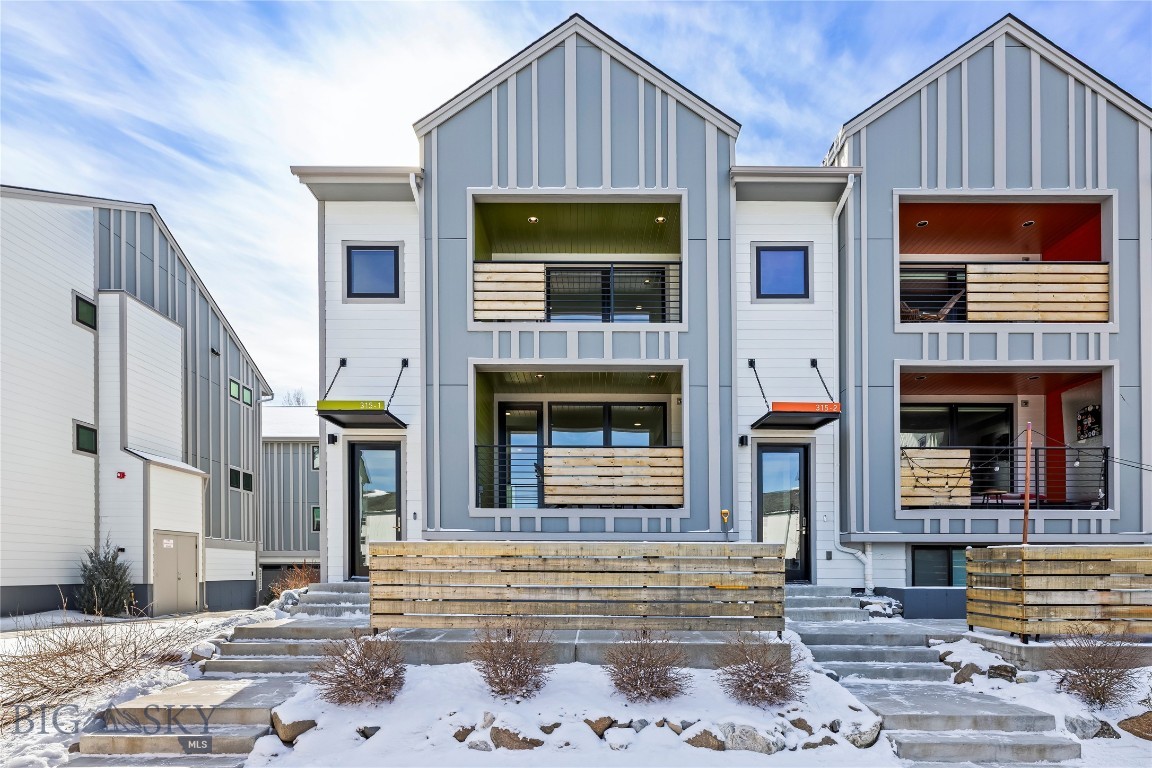 Welcome to 315 W Peach St Unit #1, a modern luxury condo just minutes from Downtown Bozeman. Built in 2020, this thoughtfully designed residence offers 3 bedrooms, 3 bathrooms, and 1,647 sq ft of stylish living space across multiple levels. The open-concept main floor seamlessly connects the kitchen, dining, and living areas, creating a bright and inviting space for everyday living and entertaining.

Step outside to the covered balcony and take in beautiful mountain views, while enjoying the convenience of one of Bozeman’s most walkable locations. Inside, contemporary finishes and clean design create a polished, low-maintenance living experience.

The smart floor plan features a bedroom on the entry level with access to the attached two-car garage, while the upper level offers two additional bedrooms, full bathrooms, and a convenient laundry area. Located in a highly desirable Bozeman neighborhood that is walkable to Genuine Ice Cream, Ponderosa Social Club, The Elm and many more Bozeman highlights found in Midtown.