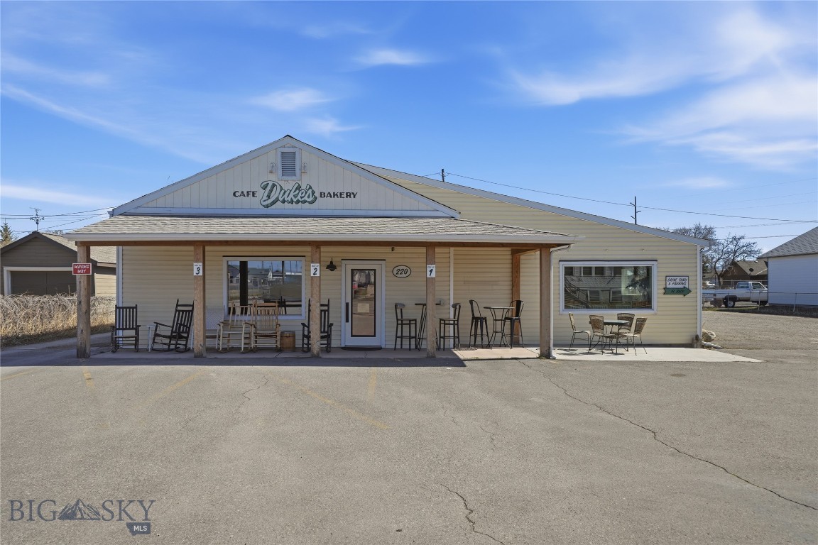 Prime downtown Belgrade commercial opportunity on highly visible Broadway frontage. This 2,204 SF building sits on a 0.48-acre lot with ample on-site parking, a drive-thru, and generous outdoor seating, offering excellent access and strong functionality.

Currently configured for food service, the property includes a layout well-suited for restaurant or café use, including a walk-in cooler. The business is not included in the sale. Existing equipment, furniture, and fixtures may be available separately.

The real estate is being offered independently, allowing flexibility for an owner-user, investor, or redevelopment opportunity.

Zoned Downtown District (DD), supporting a wide range of commercial uses including retail, office, service, and potential redevelopment. Larger lot size and central location make this a rare opportunity in a growing market with limited small commercial inventory.