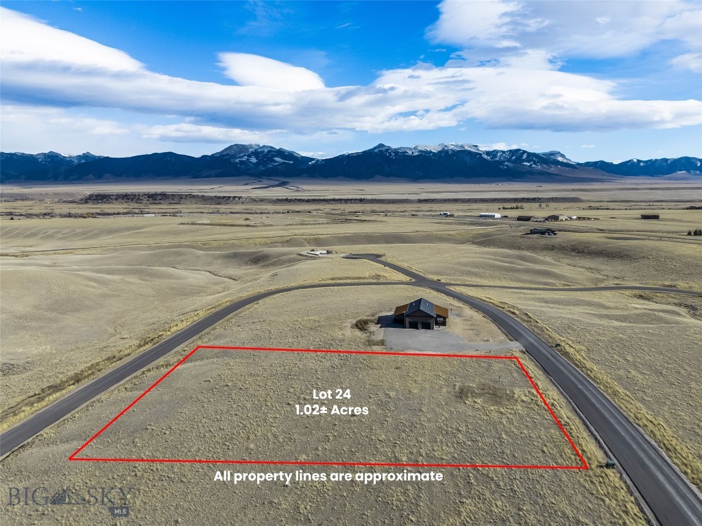 Lot 24 offers 1.02± acres within a thoughtfully planned 55-lot community, with parcels ranging from approximately 1 to 2 acres. The subdivision spans 165± acres total, providing generous open space and excellent opportunities to enjoy local wildlife. Paved roads are in place, with mailboxes, power, and fiber optic service to each lot. Located approximately three miles from downtown Ennis, this property offers sweeping views in all directions and convenient access to town amenities. Wells throughout the subdivision range from approximately 200 to 350 feet in depth, producing 12 to 60± GPM. The licensed Montana listing agent is a member of the selling entity.