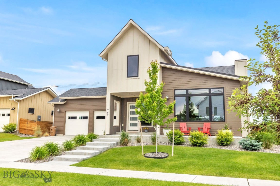 Welcome to 967 Auger, where refined Montana living meets thoughtful design in the prestigious Flanders Mill Subdivision. Perfectly positioned near ponds, trails, and the neighborhood school, this home captures the essence of Bozeman’s outdoor lifestyle while offering unmatched comfort inside and out.
From the front porch, take in sweeping mountain views that set the tone for the beauty within. The interior showcases a sophisticated open layout anchored by a statement kitchen island, walk-in pantry, and a warm, inviting living area with a gas fireplace. Central air ensures year-round comfort, and the home’s abundant storage keeps everything effortlessly organized.
The main-level primary suite delivers a spa-like retreat with its enclosed wet bath, dual sinks, and serene finishes. A dedicated flex room off the laundry provides endless versatility—ideal for an office, studio, or personal sanctuary.
Upstairs, a generous bonus room—complete with its own closet—offers the flexibility to serve as a 5th bedroom if desired. Three additional bedrooms and a full bath complete the upper level, creating a perfect blend of space and privacy.
Outside, the backyard has been transformed with extensive new landscaping, creating a lush, private oasis. The centerpiece is a 12' x 17' luxury aluminum pergola featuring an electric louvered ceiling, center beam, and a luxury sun shade with manual control—a true outdoor living upgrade ideal for entertaining, relaxing, or enjoying Montana evenings in style.