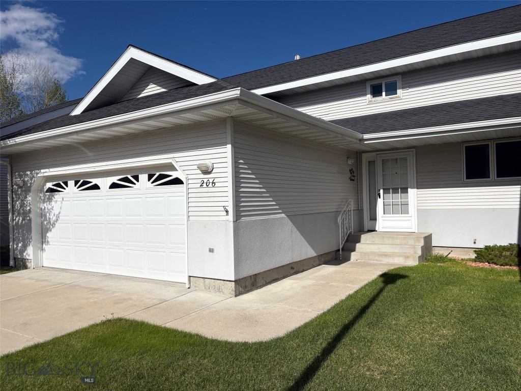 Move-in ready; this Townhouse will not last long as it is in a desired area.  Townhouse offers a spacious main floor with great east windows, gas fireplace, dining area with access to the back deck, spacious kitchen with lots of cabinets and all appliances.   Garage is directly attached to the townhouse and offers additional storage.  The Primary suite is located on the main floor with its own walk-in closet and full bathroom.  A half bath is also located on the main floor with a laundry area.  There is a remote for the upper window treatments and the ceiling fan.  The upper level offers an updated bathroom with a walk-in bathtub with a quick drain feature.  2 bedrooms, an extra closet for additional storage plus a finished daylight storage room the full length of the upper level.  Take the ease out of living as the HOA takes care of the yard maintenance, snow removal and exterior work.  This package deal comes with 2 air conditioner units, flat screen tv, remotes for the upper shades, a fresh stained deck and is move in ready.  This home is close to the golf course as well. Come home to 206 Aspen loop and enjoy all that southwest Montana has to offer.