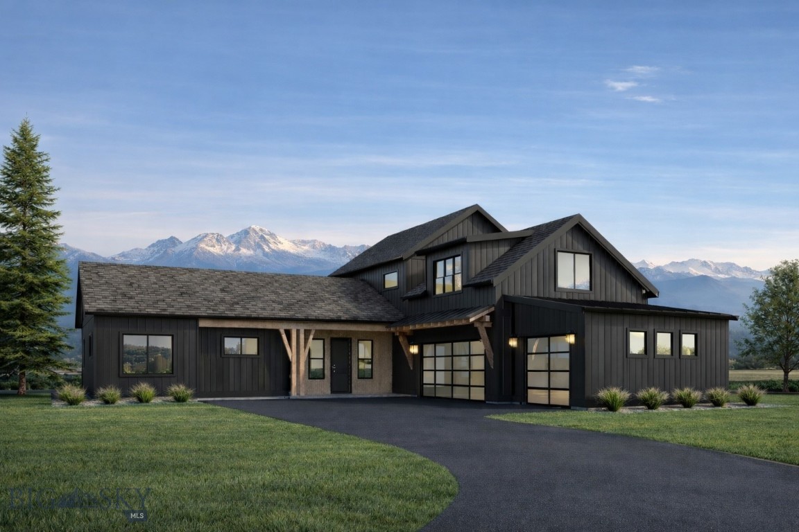 Welcome to this beautifully crafted new construction home in the sought-after Creekside community in Bozeman. Thoughtfully designed with elevated finishes throughout, the home offers a bright and inviting main level featuring soaring 10-foot ceilings and expansive windows that fill the space with natural light. Ideally positioned on a corner lot, the home captures a mix of mountain views. The kitchen and living area serve as the heart of the home, designed for both everyday living and effortless entertaining. The kitchen is a chef’s dream, featuring high-end appliances, a spacious island, tile backsplash, and under-cabinet lighting that adds both function and ambiance. A generous walk-in pantry provides excellent storage.  The space flows seamlessly into the living room, highlighted by a sleek linear fireplace and expansive windows that bring in abundant natural light. The main level primary suite offers heated bathroom floors, a soaking tub, and a walk-in tile shower. A sliding glass door provides direct access to the private covered patio, complete with a beautiful tongue-and-groove ceiling, an ideal spot to relax and enjoy Montana’s outdoor lifestyle. Also located on the main level is a versatile bedroom that could easily function as a home office, with a three-quarter bath conveniently located nearby. A well-designed laundry and mudroom add everyday functionality and organization to the main floor. Upstairs, you’ll find a thoughtfully designed layout with a study area perfect for work or homework, along with a spacious bonus room that could serve as a media room, playroom, or additional living space. Two additional bedrooms and a full bathroom provide comfortable accommodations for family or guests. Enjoy year-round comfort with central air conditioning for warm summer days. The home is fully landscaped and fenced, creating a beautiful and private outdoor setting ready to enjoy from day one.