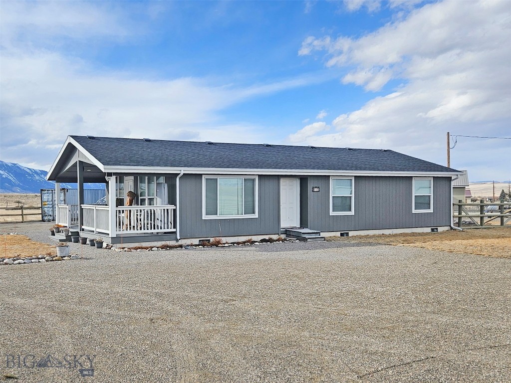 Lima offers one of the friendliest hometown experiences a person can live in! This is an opportunity for rural living in beautiful SW Montana at its best. The views of the Lima Peaks are breathtaking right from the front porch of this 2021 home, one of the newest houses in Lima. Lima is in the middle of amazing hunting, fishing, camping, horseback riding and limitless other outdoor activities. The city water in Lima is spring fed! This home is like new and the yard is well manicured with new fence and gravel covered drive ways. This property is 4 city lots with over a 1/2 acre. The home has 3 bedrooms, 2 full baths, an open plan all on a single floor with lots of natural lighting through the many windows. Lima is just off of I-15 and is a short 40 minutes to Dillon or approximately 1 hr and 20 minutes to Idaho Falls, Idaho to the South. This really is a dream escape to a peaceful Montana lifestyle that can only be appreciated with a visit. Call today to schedule a showing.