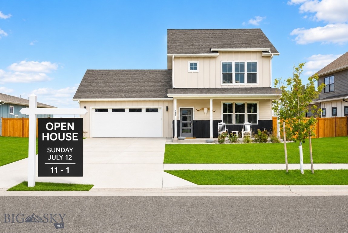 Welcome to this beautifully designed newer-construction home in one of Bozeman’s most desirable and convenient neighborhoods. Built in 2021, this 4-bedroom, 2.5 bath residence offers over 2,100± square feet of thoughtfully designed living space, blending modern finishes with functional comfort. The open-concept main level features a bright and inviting living area with a cozy fireplace, flowing seamlessly into the kitchen and dining—ideal for entertaining and everyday living. The primary suite is located on the main floor, offering privacy and ease, complete with a private bath and a stacked washer and dryer for added convenience. Upstairs, additional bedrooms provide flexible space for guests, kids, or a home office, along with a dedicated laundry room.
Additional highlights include a heated garage, whole-house air conditioning, and a water softener system for year-round comfort. The fully fenced backyard offers privacy and room for pets, play, or outdoor entertaining. Situated on a generously sized lot and just minutes from Bozeman amenities, trails, and recreation, this home offers an ideal blend of comfort, convenience, and Montana lifestyle.