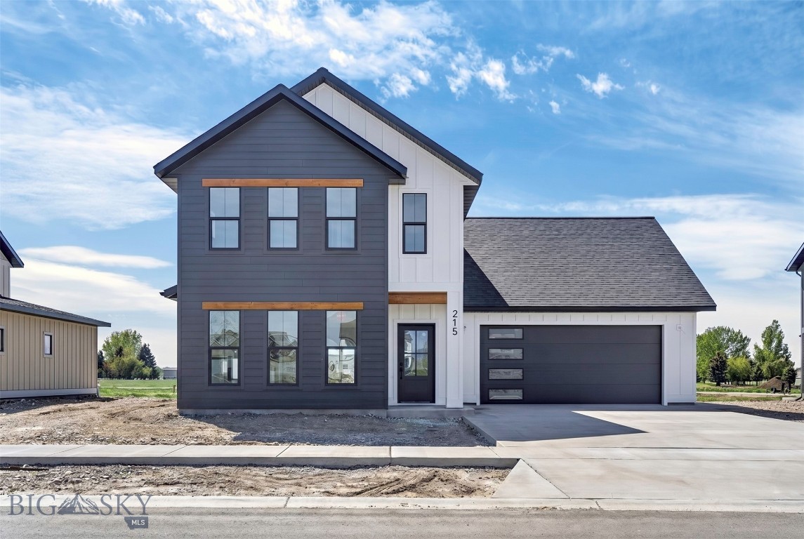 This beautifully designed new construction home in Gallatin Meadows offers a thoughtfully crafted two story layout, inviting living spaces, and quality finishes throughout. With great mountain views, a functional floor plan, fully included landscaping and fencing, and easy access to everything the Gallatin Valley has to offer, this home blends comfort, style, and practicality in all the right ways. The main level features an open concept kitchen, dining, and living area centered around a cozy gas fireplace, creating a warm and welcoming setting for both everyday living and entertaining. The kitchen is finished with quartz countertops, a spacious island, ample cabinetry, and a large walk in pantry designed for both function and storage. A convenient powder bathroom and well designed mudroom add everyday practicality to the main level. Upstairs, the spacious primary suite features a private en suite bathroom and walk in closet, while two additional bedrooms and a full bathroom provide comfortable accommodations for family or guests. A versatile bonus room offers flexibility for a second living area, home office, playroom, workout space, or potential fourth bedroom depending on your needs. Located in Gallatin Meadows, a growing community known for its beautiful mountain views and convenient location, this home offers close proximity to Bozeman Yellowstone International Airport, Big Sky, hiking, skiing, fishing, and all that Bozeman has to offer year round. A well appointed new build in a desirable setting that offers the perfect combination of comfort, functionality, and Montana lifestyle.
