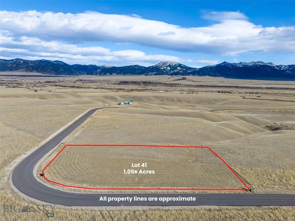 Lot 41 offers 1.09± acres within a thoughtfully planned 55-lot community, with parcels ranging from approximately 1 to 2 acres. The subdivision spans 165± acres total, providing generous open space and excellent opportunities to enjoy local wildlife. Paved roads are in place, with mailboxes, power, and fiber optic service to each lot. Located approximately three miles from downtown Ennis, this property offers sweeping views in all directions and convenient access to town amenities. Wells throughout the subdivision range from approximately 200 to 350 feet in depth, producing 12 to 60± GPM. The licensed Montana listing agent is a member of the selling entity & can only represent the seller.