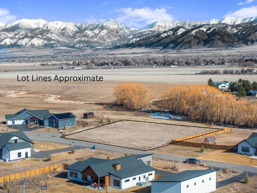 Discover the perfect canvas for your dream home at Lot 2A Bison Trail, an exceptional 1+ acre lot offering incredible Bridger Mountain views and a peaceful Montana setting. Tucked away at the end of a quiet cul-de-sac, this property benefits from low traffic, privacy, and a quiet neighborhood feel.

Located just minutes from Yellowstone International Airport, this lot offers convenience without sacrificing the coveted lifestyle Montana is known for. Ajaker Creek flows on the privately owned neighboring property, and mature trees provide a natural buffer, creating additional privacy and a beautiful backdrop.

This property is ready to be built on, with electricity already to the lot, making it easy to start planning your custom home. In addition, the property allows for both a residence and a shop, with the option to build a shop up to 40’ x 50’ (2,000 sq ft), ideal for hobbies, storage, equipment, or recreational vehicles.

There is no active HOA at this time (dues not yet assessed). Whether you’re building a full-time residence or a Montana retreat, this lot delivers the ideal combination of location, views, and build readiness.

Enjoy big-sky living, breathtaking mountain scenery, and a quiet cul-de-sac setting, all within close proximity to Bozeman amenities and outdoor recreation.