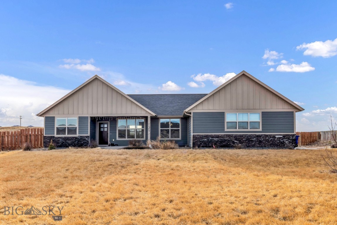 Do you want your home to feel like a retreat? Where you have room to breathe and space for a garden and a fire pit under the stars? This is your chance! Set on over an acre in the quiet countryside, this single-level 3 bedroom, 2 bathroom paradise offers stunning mountain views and a large backyard oasis. As you enter, you’ll be welcomed by a sweeping living room complete with a cozy fireplace, durable luxury vinyl plank flooring, and an open concept kitchen - offering plenty of cabinet space and easy access to the back patio. The primary suite includes plush carpeting, and a well-appointed bathroom with two individual vanity stations, granite countertops and a large tub. Two additional bedrooms and full bathroom make this home practical and inviting. Enjoy a thoughtfully designed outdoor space featuring a fully fenced backyard with a dedicated dog run, perfect for pet lovers and their furry friends. The fire pit creates an inviting setting for gathering with friends and family, while the storage shed offers practical space for tools and equipment. Additional features include an insulated two-car garage, insulated door and keypad entry for convenience, a buried 1,000-gallon propane tank and front yard underground sprinklers, and top of the line reverse osmosis water system. For buyers seeking space, quiet surroundings, and the freedom that comes with a larger lot, while still being within easy reach of Three Forks schooling, Bozeman, and Helena. This property presents a compelling opportunity to enjoy the best of Montana living. Schedule your private showing today!