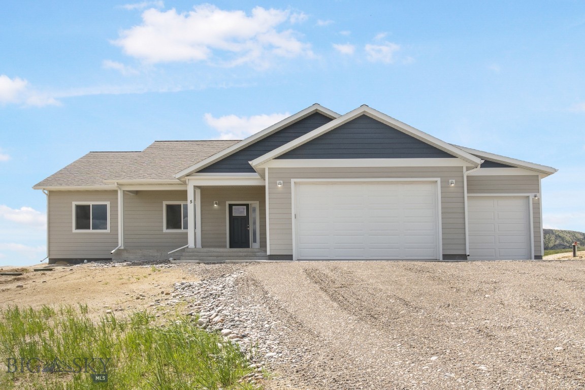 Now a great value! Covered back porch for enjoying the afternoon shade and a spectacular view! Landscape border around the home will be included at this new price! Step into this beautifully designed 3 bedroom, 2 bathroom home, nestled on over an acre in Three Forks, MT. Enjoy wide open views from every direction, this lot truly is a MUST SEE. The interior boasts quartz countertops, sleek laminate flooring, and stainless steel appliances. Enjoy peace of mind with a 1-year builder warranty, a 10-year structural warranty, and a custom water treatment and RO system included. Located in a friendly neighborhood, just a 30-minute drive to Bozeman and Canyon Ferry Lake, with Butte, Helena, and Ennis all less than an hour away. Indulge in local culinary delights with many legendary restaurants nearby. Don’t miss out on the opportunity to own this exquisite home in a subdivision like none other!