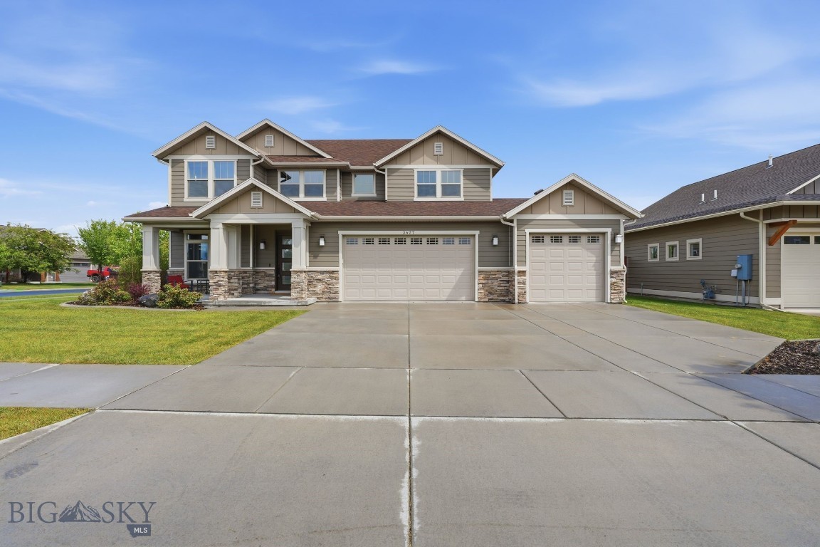 STOP THE CAR!!!  Don't miss this gorgeous home in The Crossings in Bozeman, Montana! Built in 2016, this lovingly maintained 3-bedroom, 2.5-bath home is just as beautiful inside as it is outside.
The spacious kitchen features a large island, granite countertops, stainless steel appliances, and flows seamlessly into the inviting living room with a custom fireplace — perfect for entertaining or cozy Montana evenings at home.
Just off the garage entry, you’ll find a functional mudroom with built-in cubbies, plus an additional flex space filled with natural light that would make an ideal home office, den, music room, or playroom.
Upstairs, a large loft area offers even more living space and includes a second fireplace, making it perfect for a TV room, office, or lounge area. Two guest bedrooms and a full bath complement the spacious primary suite, complete with a spa-like bathroom featuring a walk-in tile shower, dual vanity, and private water closet.
Additional highlights include ample storage throughout, an upstairs laundry room with sink, and thoughtful design details that make everyday living easy.
Step outside and enjoy breathtaking Bridger and Gallatin Mountain views from the fully fenced nearly quarter-acre corner lot — offering space, privacy, and room to relax or entertain. So close to Gallatin County Regional Park & Dog Park, ponds, schools, shopping and more.  This location can't be beat.
Do you have friends or family looking to move to Bozeman or the Gallatin Valley? Bring them along and see if this beautiful home is the perfect fit!