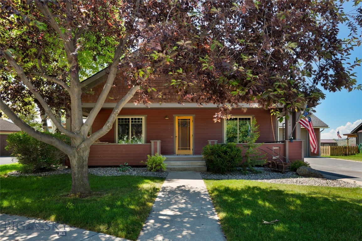 Welcome to easy, single-level living in Bozeman's sought-after Elk Grove neighborhood  |  This craftsman ranch offers 1,892 square feet of smart, single-level living with all three bedrooms, including the primary suite, on one floor, each with a walk-in closet. No stairs to navigate means easier day-to-day living for growing families, aging in place, or anyone who'd simply rather not haul laundry up and down a flight of steps. The layout works, and the bones are solid: a brand-new roof (July 2026), hardwood, carpet, and tile flooring, vaulted ceilings, and a gas stove anchoring the main living space. With a little paint and some cosmetic updating, this home is ready to be made your own. Step outside to a covered deck and covered front porch overlooking a landscaped, large lot with dramatic views out back — plenty of room to fence to your liking. An oversized 2-car attached garage and included small shed offer ample storage for tools and gear. The property backs directly to open space and community trails, and Elk Grove itself offers a park, playground, sidewalks, and a neighborhood trail system just steps from the door. Living here puts Montana's outdoors right at your fingertips. Cast a line at nearby fishing spots, walk or bike the neighborhood trail system, or head into the surrounding hills for hiking and wildlife watching. Winters bring easy access to skiing at Bridger Bowl or Big Sky, while summer means golf, tubing on local rivers, and farmers markets in town. Bozeman's downtown with its restaurants, breweries, shops, and Montana State University energy is just a short drive away, along with year-round community events and the kind of small-city charm that keeps people here for good. Location is hard to beat: just off Highway 191 for an easy run to Big Sky or Belgrade, minutes from Gallatin Gateway and Four Corners, and a short drive to everything downtown Bozeman has to offer. A rare chance to get into Elk Grove with room to add your own touch!