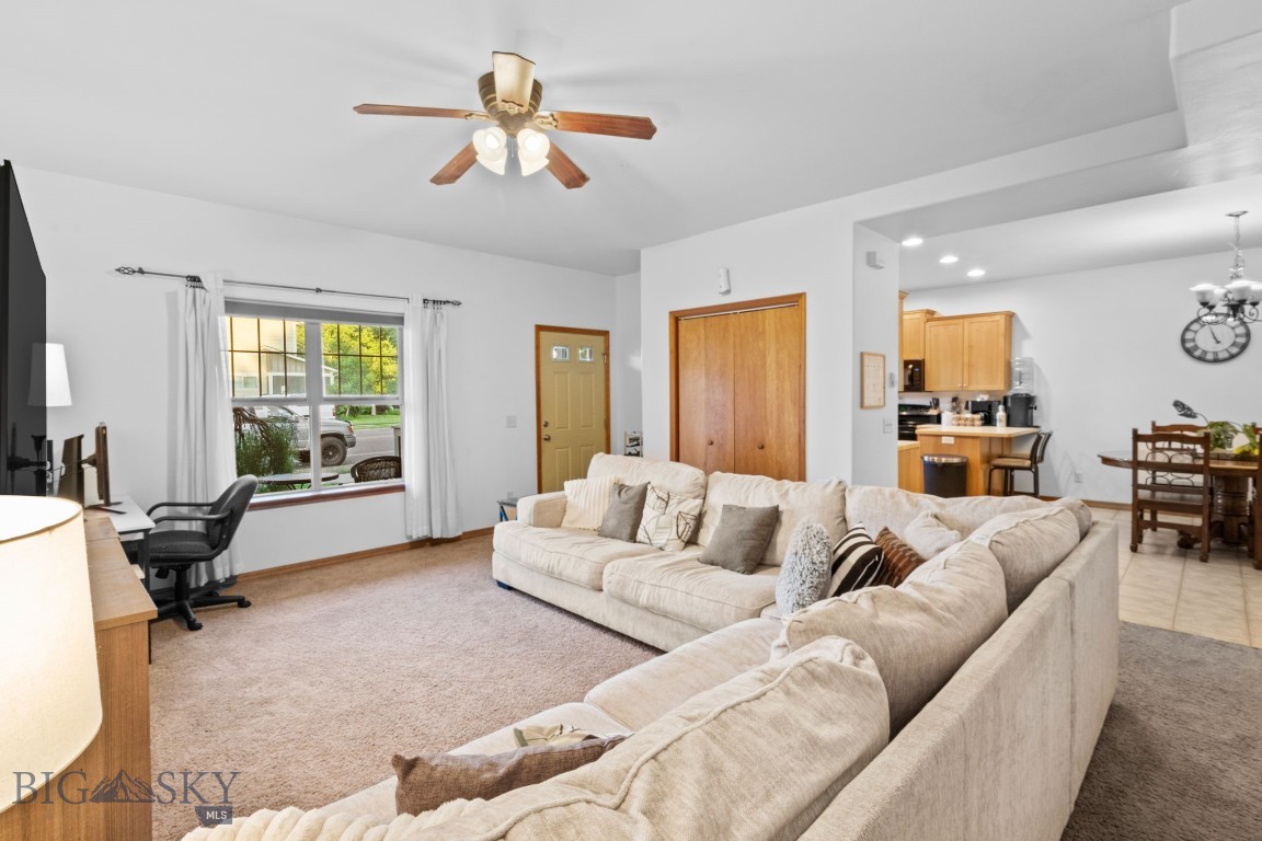 Do you want to spend every weekend out in nature and not in the yard? This large home is for you! Centrally located in Bozeman, near the high school and shopping, you are 5 minutes from everything Bozeman has to offer - food trucks, 1s-class dining, Main Street shopping and the great parks and trail system.

This home features a primary suite on the main floor that also could serve as a 2nd family room and features a sliding door that leads to the back patio and lawn (partially fenced). Three bedrooms upstairs (one non-conforming  - no closet) are located around the central full bath. There is great storage in this home for your seasonal gear with a single car garage and an extra oversized hall closet upstairs. There are nice neighborhood parks a quick walk away.  https://maps.app.goo.gl/7aMYxfbDq6CKHiFB9 https://maps.app.goo.gl/qgcXqa7txveoHoEx5

Has a cute community garden space located about 2 blocks NE. Agent spoke with a neighbor who said plots are available.

The hot water (hydronic) heat in the main level floor keeps the space super comfy.

Come live the life in Bozeman - outside!!

Buyer to verify all information
