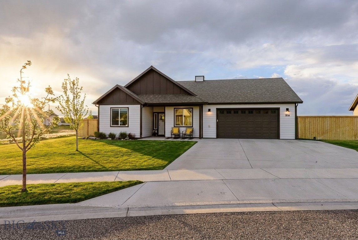 Commanding Bridger views on a 13,821± sf lot, backing to farmland and next to the neighborhood open space, set this home apart from others in the Ryen Glenn Subdivision, it is not to be missed.  This cared-for home features an open and functional single-level floor plan, vaulted ceilings, a spacious kitchen with quartz counters, and a new A/C installed in 2025.  The Primary Suite boasts a private setting from the other bedrooms, with a walk-in closet and dual vanities in the ensuite bathroom.  In the backyard, you'll find a private setting with a hot tub and that sweeping view of the Bridgers.  The fence next to the garage has a full-width gate to tuck away your camper, boat, or other toys.  All this while being close to the neighborhood's 14± acre park with easy access to the airport!  Contact your agent for a tour today!