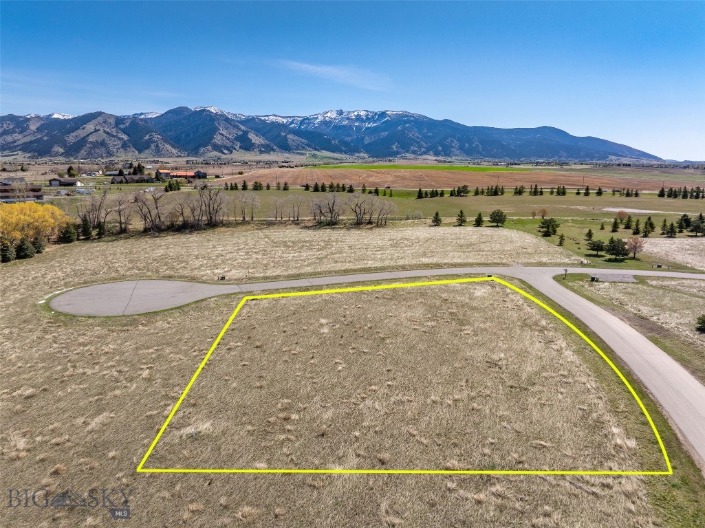 Some lots give you a view. This one puts the Bridgers in your living room window. Situated on 1.23 level acres in the coveted Bridger Lake Meadows subdivision, this exceptional lot delivers a front-row seat to the Bridger Range — that dramatic wall of snow-capped peaks never gets old, no matter which direction you orient your home. The lot is flat, clean, and positioned to let you maximize the best of Gallatin Valley from every room. Ready to build from day one — building plans are available for a buyer who wants to skip months of design work and break ground fast. Beyond the lot itself, Bridger Lake Meadows is one of the most thoughtfully developed communities in the valley. Residents enjoy a stocked community pond, a private 28-acre nature park, and nearly 130 acres of deeded open space woven throughout the community. This is a neighborhood where the land around you is as much a part of the lifestyle as the home you build on it. All of this is just five miles from downtown Bozeman. Close enough to grab dinner on Main Street, far enough out that your morning starts with nothing but open sky and the Bridger Range on the horizon. Yellowstone International Airport is a quick 15-minute drive.
Lots like this — level, view-facing, plans in hand, in a community this well-amenitized — simply don't come along often in this market. The lot lines on the photos are approximate.
