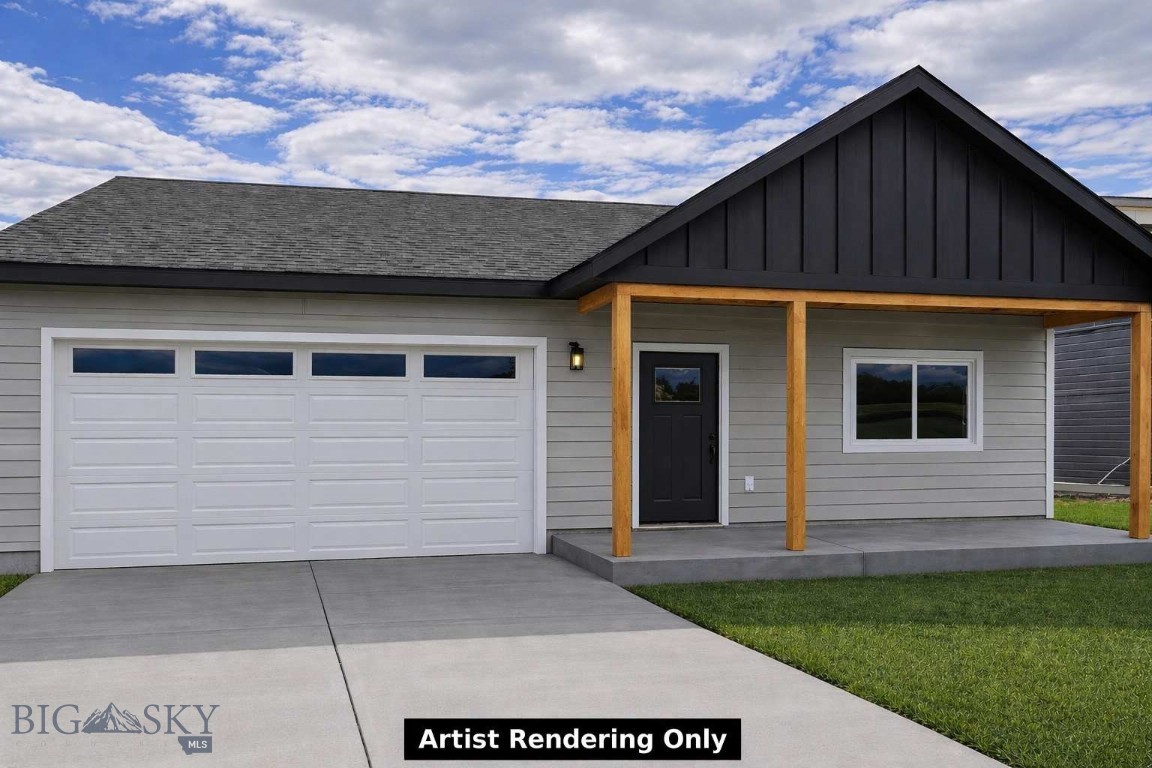 Discover your dream home in this stunning, single-level masterpiece from Bridger Homes MT, designed for comfort, style, and accessibility. Nestled in the sought-after West Post Subdivision, this brand-new, 3-bedroom, 2-bath home is perfect for those seeking effortless living without compromise. Enter into a bright, open layout with vaulted ceilings in the living room and primary suite, creating an airy, spacious feel. The heart of the home is a dream kitchen, boasting a large island, sleek stainless steel appliances, a gas range, abundant cabinetry, under-cabinet lighting, a pantry, and elegant 3cm quartz countertops, perfect for entertaining or quiet nights in. The luxurious primary suite offers a spa-like ensuite with a tile shower and a spacious walk-in closet, while two additional bedrooms share a well-appointed full bath. A dedicated laundry room with upper and lower cabinets and quartz countertops adds convenience and style. Stay connected with fiber optic wiring throughout for lightning-fast internet and streaming. All interior photos are of a similar model home that is staged.