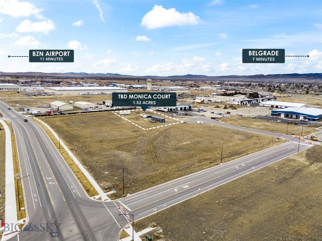 Prime commercial opportunity in the rapidly growing Belgrade market. This 1.52-acre parcel is ideally located in the Commercial section of the West Post Subdivision with excellent visibility and immediate access to I-90. Positioned just seconds from the interstate, approximately six miles from Bozeman, and in close proximity to Yellowstone International Airport, the property offers exceptional convenience for a wide range of commercial uses.
There are building plans for a fully designed 10,890 square foot building featuring shop space, office areas, and flexible commercial layout that will be provided to a Buyer. Plans are completed and ready to be submitted to the City of Belgrade for approvals, allowing a buyer to significantly accelerate the development timeline.
Whether you are looking for a prime commercial location to bring your own vision to life or prefer to move forward with an already designed commercial building, this property provides outstanding potential. To top it off, the site enjoys impressive Bridger Mountain views, combining functionality with one of the most iconic landscapes in southwest Montana. Lot lines are approximate.