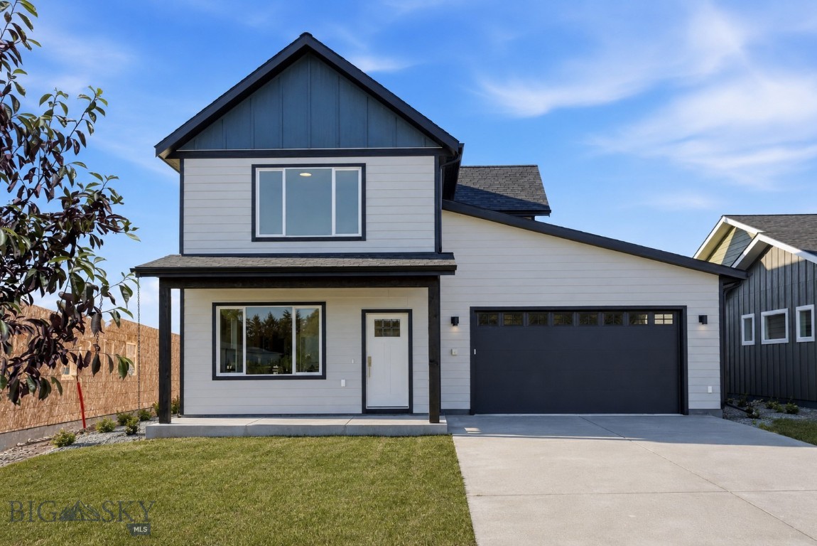 A brand new floor plan by Higher Standard Homes with a three car tandem garage! The main floor features LVT flooring throughout, with an open-concept living space where the living and dining is separated by the kitchen. The kitchen is beautifully appointed with quartz countertops, modern cabinetry, island seating, stainless steel appliances, pantry and a gas range. The primary suite is conveniently located on the main floor, while upstairs you'll find three additional bedrooms and a large family room that can serve a variety of uses. The master bath offers a luxurious tiled shower, dual vanities and just off the bathroom is a large walk in closet. A functional and practical floor plan that makes for a home that is easy to live in. Plus, enjoy all the extra space in the TANDEM three car garage- 625sf of space for more parking, storage or hobbies! This property also includes full front and backyard landscaping with underground sprinklers. Central A/C is included! Enjoy being just down the street from the incredible neighborhood park, which features a pond with a beach, amphitheater, bike park, playground, dog park and pavilion. Part of this vibrant mixed-use development, West Post offers residents access to a wealth of amenities, parks, and trail systems, all within easy reach of both Belgrade and Bozeman. Conveniently located just south of I- 90 and the Bozeman Yellowstone International Airport, this home offers easy access to everything the area has to offer. This home is sided with Diamond Kote, a 30 year no fade warranty!  And on top of that, are you looking for a lower monthly payment?  Ask about the 30 year fixed and permanent rate buy-down the Seller can offer you.  Some conditions apply.  Meet with the preferred lender Sara Koelzer at Rate for qualifier and information.  This is tough to beat!