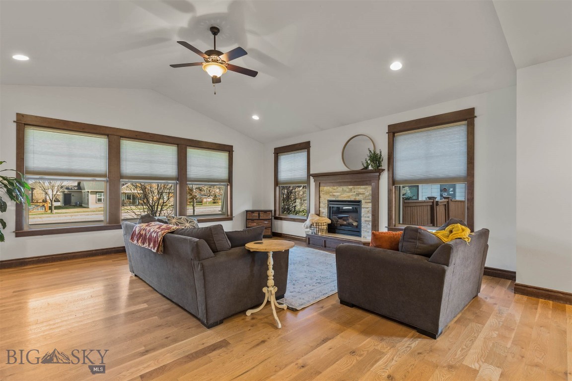 Welcome to this classic and beautifully maintained 4-bedroom, 2.5-bath home located in the sought-after Meadow Creek neighborhood on Bozeman’s desirable South Side. Thoughtfully designed with abundant natural light, the main-level living space features a spacious living room accented by wood floors, solid alder trim and doors, and an integrated home audio system that enhances everyday living. The inviting kitchen is a standout, offering granite countertops, rich walnut cabinetry, and an ideal layout for both cooking and entertaining. The main-level primary suite provides comfort and privacy with its large footprint, separate tile shower and soaking tub, dual sinks, walk-in closet, and stylish tile flooring. Upstairs, you’ll find three additional bedrooms, one that could make an ideal secondary living area, home office, playroom, or media space. Completing the second level is a guest bathroom with dual sink vanity. The new carpet throughout the home makes the home refreshed and move-in-ready. Outside, the fenced yard offers room to relax or play, while the three-car garage provides ample parking and storage. With its warm finishes, functional floor plan, and ideal location close to parks, trails, and schools, this Meadow Creek gem is ready to welcome you home.