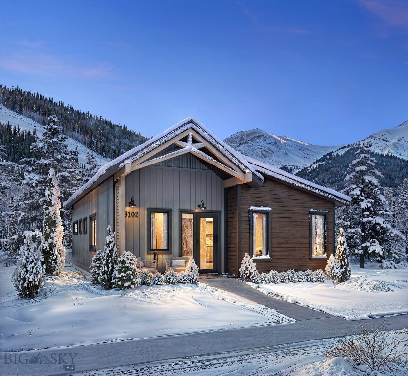 Introducing The Switchback floor plan at Big Sky Quarry, a thoughtfully designed single-level home that blends modern mountain architecture with everyday comfort. This three bedroom, three bathroom residence spans 1,416 square feet and offers a highly functional layout ideal for both full-time living and recreational retreat.

The open living, dining, and kitchen area creates a bright, welcoming gathering space, enhanced by engineered hardwood floors and an upgraded kitchen backsplash that complements the Soft Horizon design palette. Clean lines, warm textures, and contemporary finishes create a refined yet relaxed aesthetic inspired by the surrounding Montana landscape.

Three well-appointed bedrooms provide comfortable accommodations for family and guests, while the efficient single-story layout offers convenience and easy livability.

The property includes an oversized one car detached garage, offering practical storage for vehicles and mountain gear.

Located within Big Sky Quarry, homeowners enjoy a connected, trail-forward lifestyle with direct access to outdoor recreation and a growing mixed-use community designed to support everyday living in Big Sky.