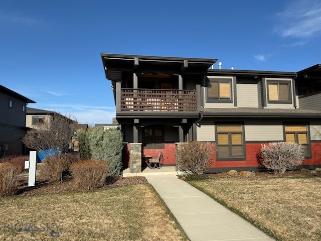 Great end unit in Duck Creek Condo that faces the walking trail which creates a very open appearance with views of the Bridger Mountains.  This condo consists of 2 bedrooms, 2 bathrooms, and a great bonus room on the 2nd floor.  Master bedroom features a balcony overlooking the trail and open space.  Other features are a 2-car attached garage and 1/2 bathroom on the 1st floor.