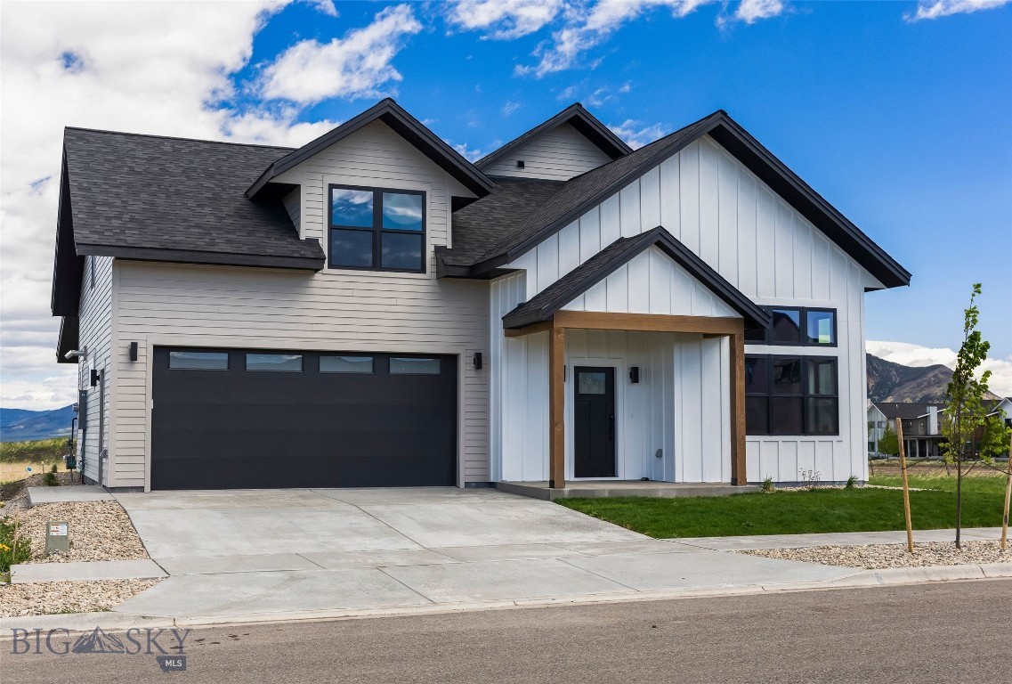 Just completed and thoughtfully designed, this stunning new construction home in South Bozeman offers modern finishes, flexible living space, and breathtaking Bridger Mountain views.
Featuring 4 bedrooms and multiple living areas, the home is designed for both comfort and functionality. The main level living room is filled with natural light from large windows that frame the surrounding landscape, while an upper-level flex/entertainment room provides additional space for relaxing, hosting, or a media room.
The main-level primary suite is a true retreat, positioned to capture spectacular Bridger Mountain views. The suite includes a beautifully designed bathroom with custom tile work and a large custom walk-in closet.
The kitchen and living areas feature quartz countertops, oak wood floors, and custom metal accents and handrails, creating a modern Montana aesthetic. Convenience is enhanced with laundry areas on both the main and upper levels.
Additional highlights include:
• Guest bedroom with ensuite bathroom
• Large windows throughout providing abundant natural light
• Covered front porch and covered back patio
• 2-car garage
• Estate Lot in Blackwood Grove 
• Close Proximity to schools and several parks