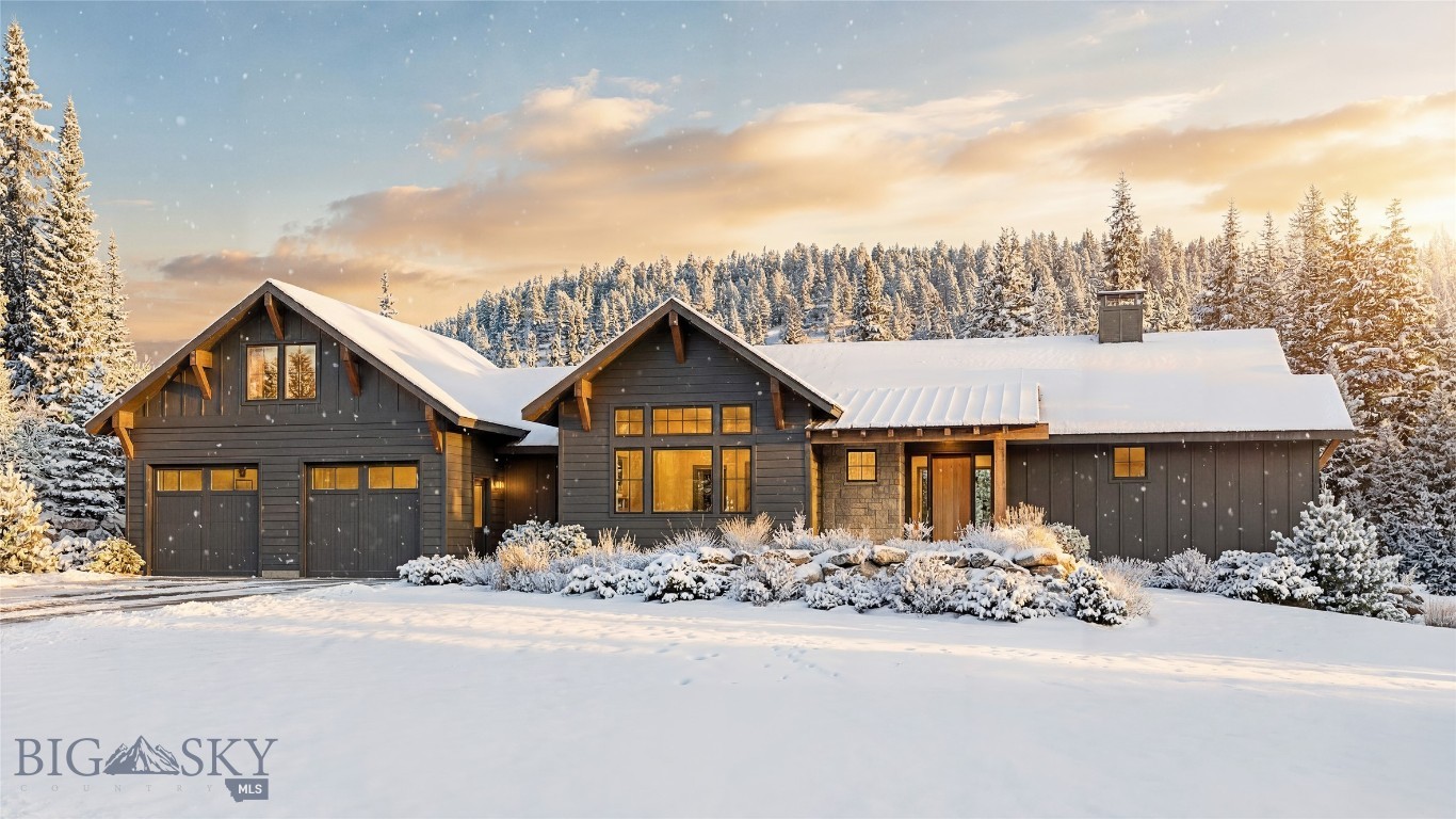 Nestled in the heart of Big Sky’s Mountain Village, this brand-new 5-bedroom, 5.5-bath ski-in/ski-out residence offers exceptional mountain living with direct access to world-class terrain. Thoughtfully positioned along open space and a peaceful creek, the home blends privacy, convenience, and refined alpine design.

Spanning 4,334 square feet, the home welcomes you with high-end finishes and craftsmanship by Greene Construction. The main level features an elegant, open-concept living area and a primary suite, allowing for effortless single-level living. A spacious back deck invites you to relax to the sounds of the creek and take in the surrounding natural beauty.

The lower level is designed for comfort and versatility, offering a generous family room along with three bedrooms, including a custom bunkroom perfect for guests. The upper level provides an additional private retreat with its own bedroom, bathroom, and living space—ideal for extended stays or multi-generational living.

Additional highlights include a cold roof, 2-car attached garage, premium materials throughout, and a coveted Mountain Village location that pairs tranquility with unmatched access to recreation and amenities.

Estimated completion: Fall 2026.
A rare opportunity to own a brand-new slopeside home in one of Big Sky’s most desirable neighborhoods.