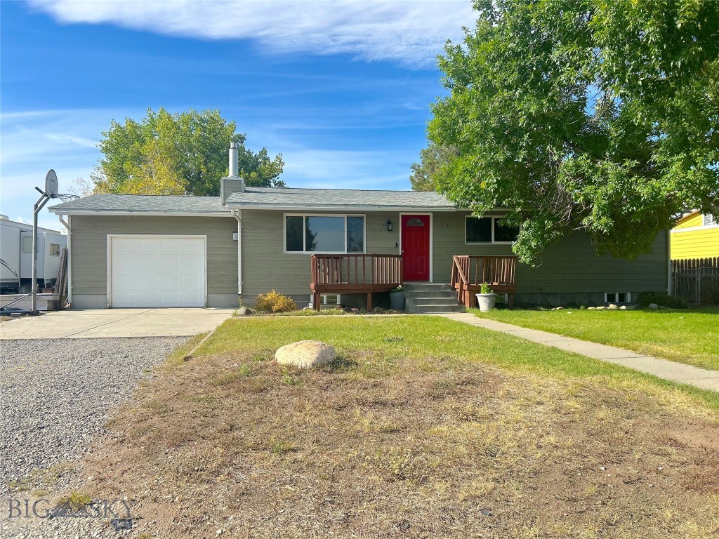 Charming West Side Rancher with Modern Potential
Discover the perfect blend of small-town charm and spacious living in this well-maintained ranch-style home, situated on the desirable west side of Big Timber. Offering an expansive layout and a generous lot, this property is an ideal canvas for those looking to plant roots in one of Montana’s most scenic communities.

Key Property Highlights

Spacious Living: Approximately 2,376 sq. ft. of total living space across two levels.

Flexible Layout: * Main Level: 3 comfortable bedrooms and 2 baths featuring an inviting, open floor plan that flows naturally from the living area to the kitchen.

Lower Level: A finished basement adding 2 additional (non-egress) bedrooms and another 1/2 bath—perfect for a home office, hobby room, or guest quarters.

Expansive Lot: Situated on a large 10,360 sq. ft. lot, providing plenty of room for gardening, outdoor entertaining, or potential shop space.  

Convenient Parking: Includes a garage for secure parking and additional storage for your Montana gear.  

Interior & Comfort

Built in 1977, this home has been thoughtfully cared for and retains a solid foundation for modern updates. The large windows on the main level invite natural light, while the finished basement offers a cozy secondary family room or recreation area.  

The Location

Walkability: Just a short stroll to local schools (Big Timber 7-8 and Sweet Grass County High) and the Lions Club Park.  

Outdoor Adventure: You are minutes away from world-class fly fishing on the Yellowstone and Boulder Rivers, and a short drive to the majestic Crazy Mountains.

Community: Enjoy the quiet, safe streets of a town known for its authentic Montana spirit and friendly neighbors.

Agent Note: This property represents a fantastic value in the Big Timber market, offering more square footage and lot size than typical listings in this price range.

Schedule your private showing today and see the potential for yourself!
