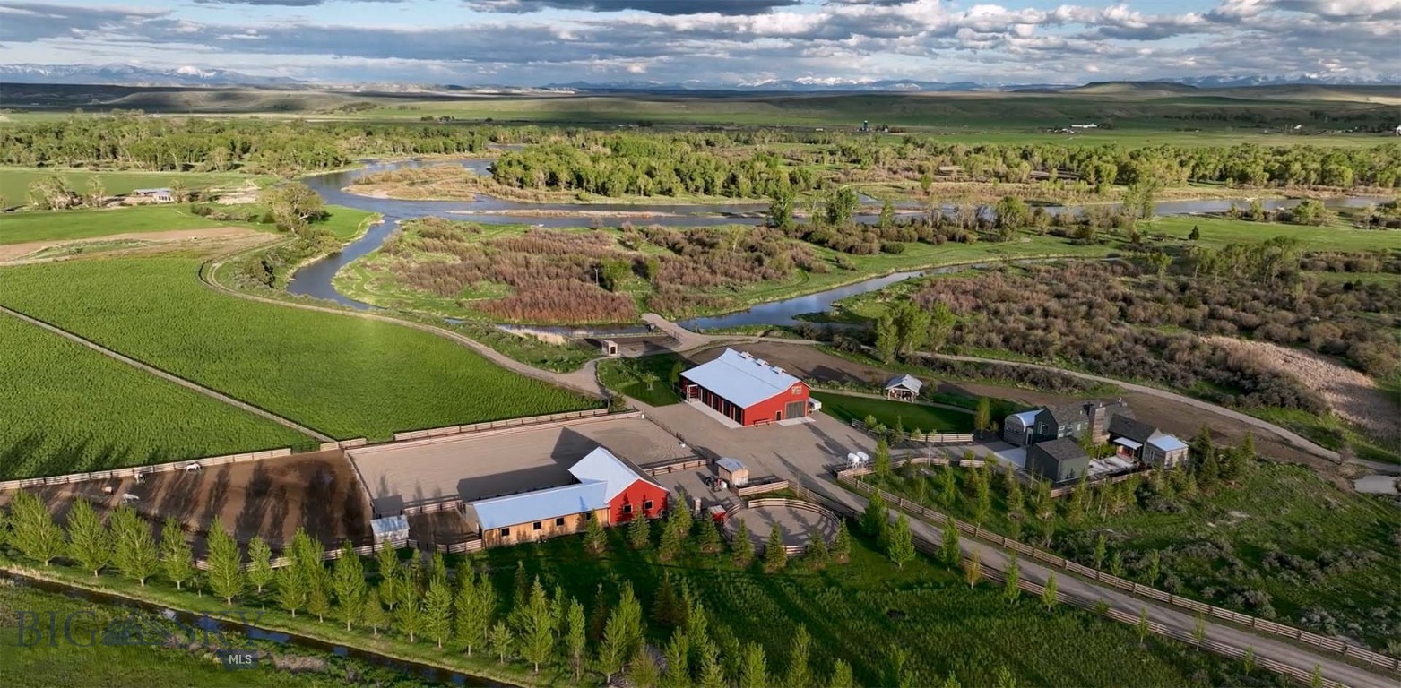 *Additional living space with a 1,200 sq ft detached guest home on the property, complete with two bedrooms and two full bathrooms.

1805 River Ranch draws its name from the summer of 1805, when the Lewis & Clark Expedition worked its way up the Jefferson River corridor. In one of Lewis’s entries, he notes passing a “point of rock on the starboard side” before the party “encamped on a small island”—a quiet marker of how the ranches corridor carries the earliest chapters of the West. Today, that history is paired with a rare combination of live water, privacy, and a turnkey legacy ranch setting.

Set in the lower Jefferson River Valley near Three Forks, Montana, the ranch totals approximately 194± deeded acres with about 1.5 miles of live water (roughly 0.75 mile of Jefferson River frontage and an additional 0.75 mile along a parallel side channel). That water presence—paired with productive riparian cover—creates reliable fishing, a strong waterfowl and wildlife corridor, and a sense of seclusion that is hard to replicate this close to Bozeman.

A complete, controlled package: a legacy river property in two separate legal parcels, unencumbered by covenants, restrictions, or conservation easements—creating exceptional flexibility for future use and planning. High-quality, move-in-ready improvements with river frontage, a trout-stocked pond, and a riparian sanctuary with widening mountain views combine to deliver immediate enjoyment and day-one confidence.

With easy access to Three Forks, Bozeman, and nearby amenities, the property balances seclusion with convenience. Whether envisioned as a private retreat, equestrian base, or multi-generational holding, it offers enduring value in one of Southwest Montana’s most historically rich and naturally compelling river valleys available today on the market now.