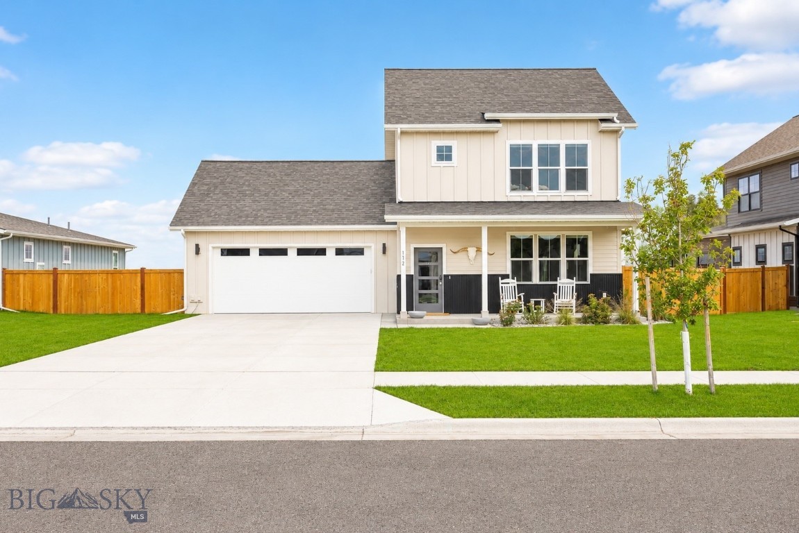 Welcome to this beautifully designed newer-construction home in one of Bozeman’s most desirable and convenient neighborhoods. Built in 2021, this 4-bedroom, 2.5 bath residence offers over 2,100± square feet of thoughtfully designed living space, blending modern finishes with functional comfort. The open-concept main level features a bright and inviting living area with a cozy fireplace, flowing seamlessly into the kitchen and dining—ideal for entertaining and everyday living. The primary suite is located on the main floor, offering privacy and ease, complete with a private bath and a stacked washer and dryer for added convenience. Upstairs, additional bedrooms provide flexible space for guests, kids, or a home office, along with a dedicated laundry room.
Additional highlights include a heated garage, whole-house air conditioning, and a water softener system for year-round comfort. The fully fenced backyard offers privacy and room for pets, play, or outdoor entertaining. Situated on a generously sized lot and just minutes from Bozeman amenities, trails, and recreation, this home offers an ideal blend of comfort, convenience, and Montana lifestyle.