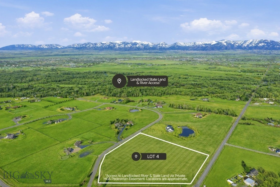 This is a rare opportunity to own the LAST vacant lot in the coveted Cameron Bridge Estates, one of Bozeman's best kept secrets. This 11+ acre homesite offers stunning mountain views, level topography, and paved access within one of the Gallatin Valley’s most desirable and established neighborhoods. This property also has a rare feature available - a private pedestrian easement access (exclusively for this HOA) allowing access to almost 350 acres of LANDLOCKED State Land on the world-renowned Gallatin River. This provides exceptional opportunities for fishing, recreation, and adventure right out your front door. Surrounded by beautiful high-end homes, the property is partially fenced and allows for up to two horses (or llamas!). Covenants also allow a guest house and additional outbuildings. The current owner is a well-respected custom home builder in the Gallatin Valley, and would be happy to discuss a custom build with Buyers. Bring your vision and check out this stunning lot!