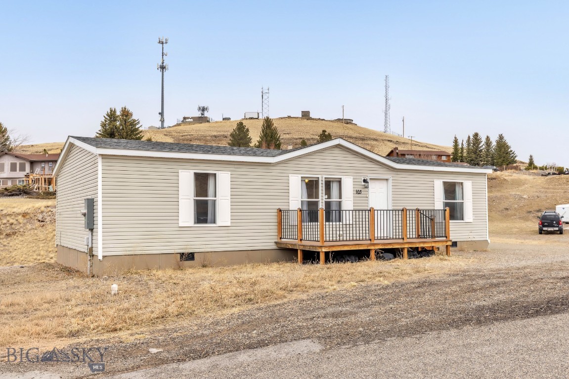 Enjoy sweeping views of the Absaroka Mountains from this HUD-certified 3-bedroom, 2-bath home set on nearly half an acre under big Montana skies. The welcoming front deck is the perfect place to take in the scenery and relax at the end of the day.

Built in 2021 and offering approximately 1,316 square feet of living space, the home features an open floor plan with durable wood-look laminate flooring, comfortable carpet, and ceiling fans in the living room and primary bedroom. The kitchen provides generous counter and cabinet space, matching appliances, and a stylish range hood with tile backsplash and mudroom/laundry room.

Located just minutes from downtown Livingston, you’ll enjoy quick access to the Yellowstone River, hiking trails, fishing, shopping, schools, and everyday amenities while still savoring wide-open views and Montana’s natural beauty. Bonus! This home is eligible for FHA, VA and RD financing. Come see all that 103 High Ground has to offer, today!