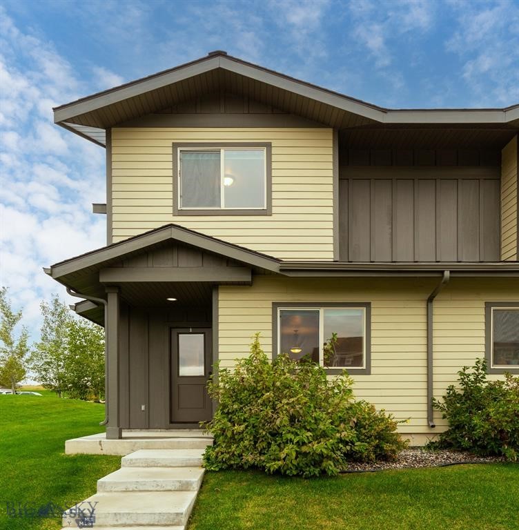 Built in 2018, this well-appointed condominium home has a comfortable floor plan, and many upgraded features such as hickory cabinetry and real wood trim throughout, upgraded fixtures and lighting, granite countertops, stainless appliances, laminate wood flooring on the main level and brand-new carpet upstairs. As an end unit the home is flooded with ample sunlight from it’s warming southern exposure. The main floor has an inviting open concept with a spacious kitchen island for seating, comfortable family room with large window, and charming half bathroom. There is an attached, extended single bay garage with plenty of room for storing recreational gear as well! Heading upstairs you will find all three bedrooms and your laundry room with newer washer and dryer included! The primary bedroom suite is bright and boasts a spacious walk-in closet and ensuite bathroom with dual sinks. The second bedroom also has a walk-in closet and there is a lovely shared full bathroom on the second floor as well. This home offers a gorgeous lawn area with mature trees just outside your front and back doors for basking in the beautiful Bozeman weather during spring, summer, and fall. All landscaping is meticulously maintained by the HOA so all that is left to do is relax and enjoy! Located in the Cattail Creek subdivision, you will benefit from great outdoor spaces with ponds, many walking trails and great proximity to restaurants and shopping (Target, Costco, WinCo to name a few), convenient public transportation, and easy immediate access to both I-90 and 19 th Street.