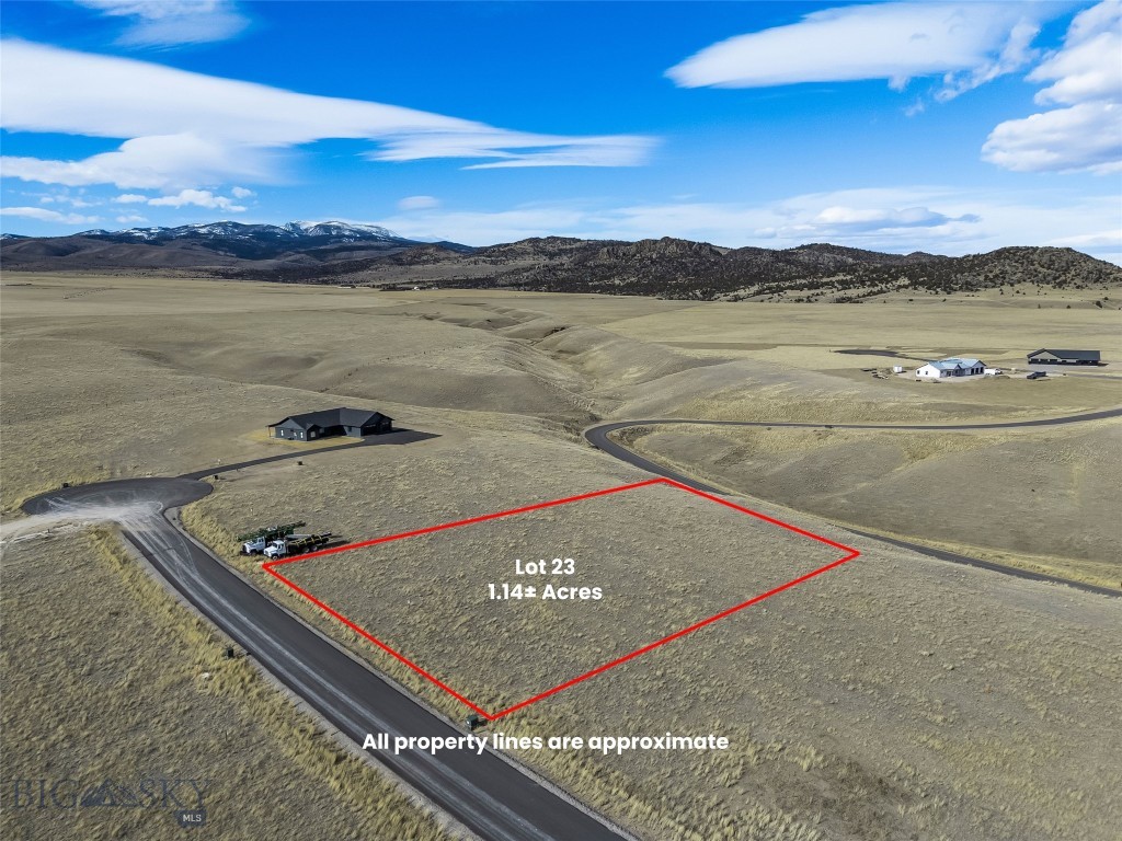 Lot 23 offers 1.14± acres within a thoughtfully planned 55-lot community, with parcels ranging from approximately 1 to 2 acres. The subdivision spans 165± acres total, providing generous open space and excellent opportunities to enjoy local wildlife. Paved roads are in place, with mailboxes, power, and fiber optic service to each lot. Located approximately three miles from downtown Ennis, this property offers sweeping views in all directions and convenient access to town amenities. Wells throughout the subdivision range from approximately 200 to 350 feet in depth, producing 12 to 60± GPM. The licensed Montana listing agent is a member of the selling entity.