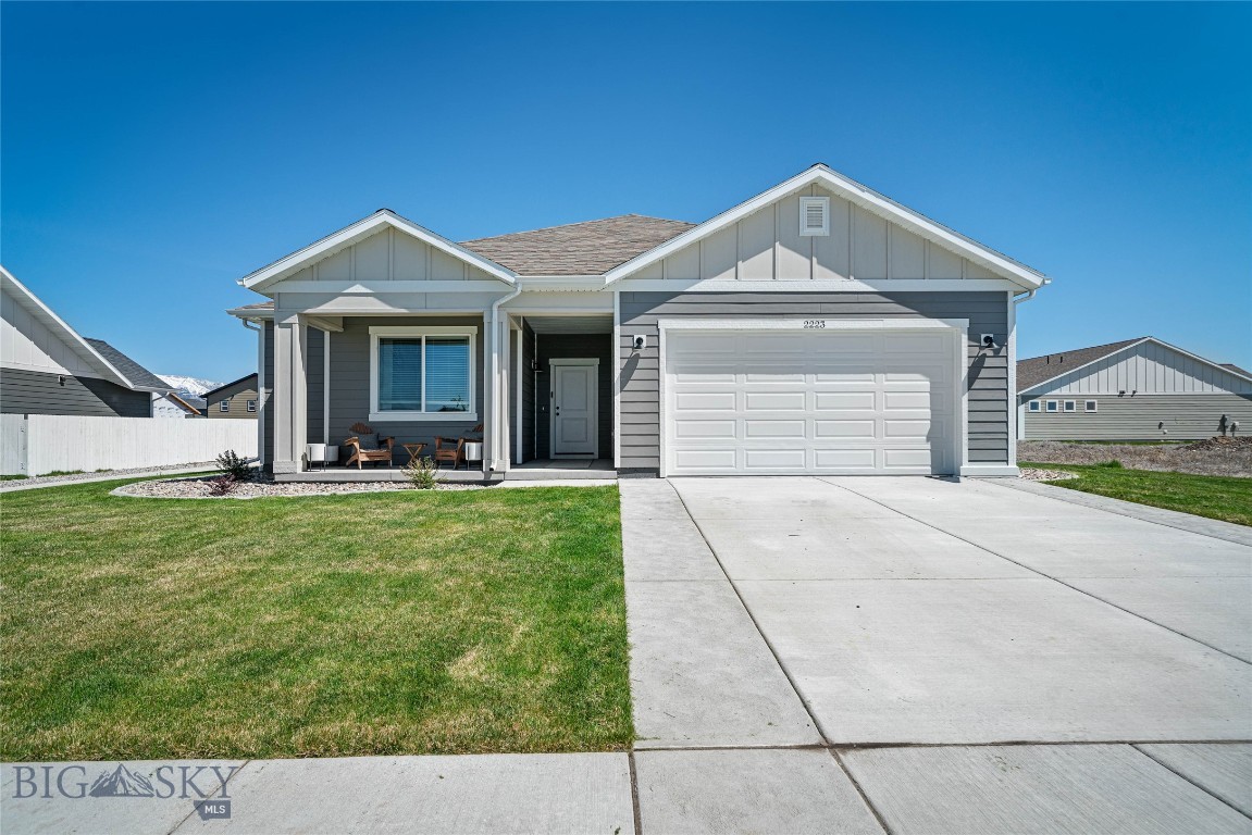 Spectacular Bridger Mountain views from this spacious single level home on an oversized lot located in the Meadowlark Ranch subdivision. This home feels new and it's open layout is light, bright and ready to call home. Inside you'll find three generous bedrooms and two bathrooms. The open living room, dining room and upgraded kitchen face a gas fireplace creating a warm cozy environment. On the outside the lot is fully landscaped with a sprinkler system and backyard has been completely fenced for privacy. Don't miss this like new home it's worth a look!