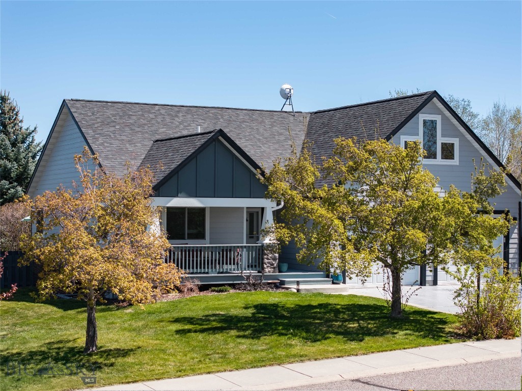 A fully renovated, virtually new home in one of Bozeman's most established west-side neighborhoods — a top-to-bottom rebuild that's nearly unheard of in Elk Grove, where original construction is the norm.
Every system and surface has been touched. New roof, new siding, fresh paint inside and out, new flooring throughout, and completely reimagined kitchen and bathrooms mean the next owner inherits the character of a mature subdivision without inheriting the punch list.
The main level opens to a vaulted great room anchored by a stone-tiled gas fireplace and oversized picture window — easy Montana ambiance, no work required. The open kitchen features a sweeping quartz island with seating for six, crisp white cabinetry, matte-black fixtures, and stainless appliances. Built for entertaining, just as comfortable on a Tuesday night.
Five bedrooms — including a private primary retreat with direct patio access — give the household room to spread out. An additional bonus living room beneath dramatic vaulted ceilings with valley views works as a media lounge, kids' hangout, or home gym.
The lower level is the property's secret weapon: an expansive secondary living space with its own full kitchen and separate exterior entrance. Ideal for a long-term ADU, multi-generational living, guest suite, or rental income — a flex floorplan that grows with whatever phase of life comes next.
Mature trees, established lawn, a covered front porch, and an attached two-car garage round out a home that delivers what almost no other property in Elk Grove can: the lot and location of a settled neighborhood, with the build quality of new construction.
