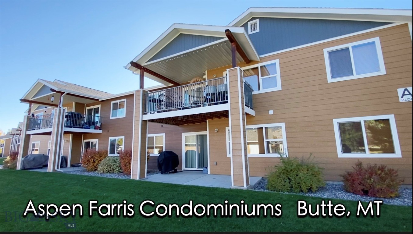Welcome to The Aspen Farris Condominiums! Each unit features 2 spacious bedrooms and 2 bathrooms, including a Master Suite with a generous sized closet. Enjoy the open floor plan that seamlessly connects the Kitchen to the Living Room. Additional features include a laundry space and a cozy porch. Each unit comes with it's own single-car garage. The complex consists of 3 buildings, each housing 8 units. Built in 2010, the complex has transitioned from rentals to charming condos. HOA dues are $ 225 per month which includes insurance, heat, common area maintenance, exterior lawn care, snow removal, etc. The complex is conveniently located in downtown Butte. (Pictures are of another unit with a very similar floor plan).