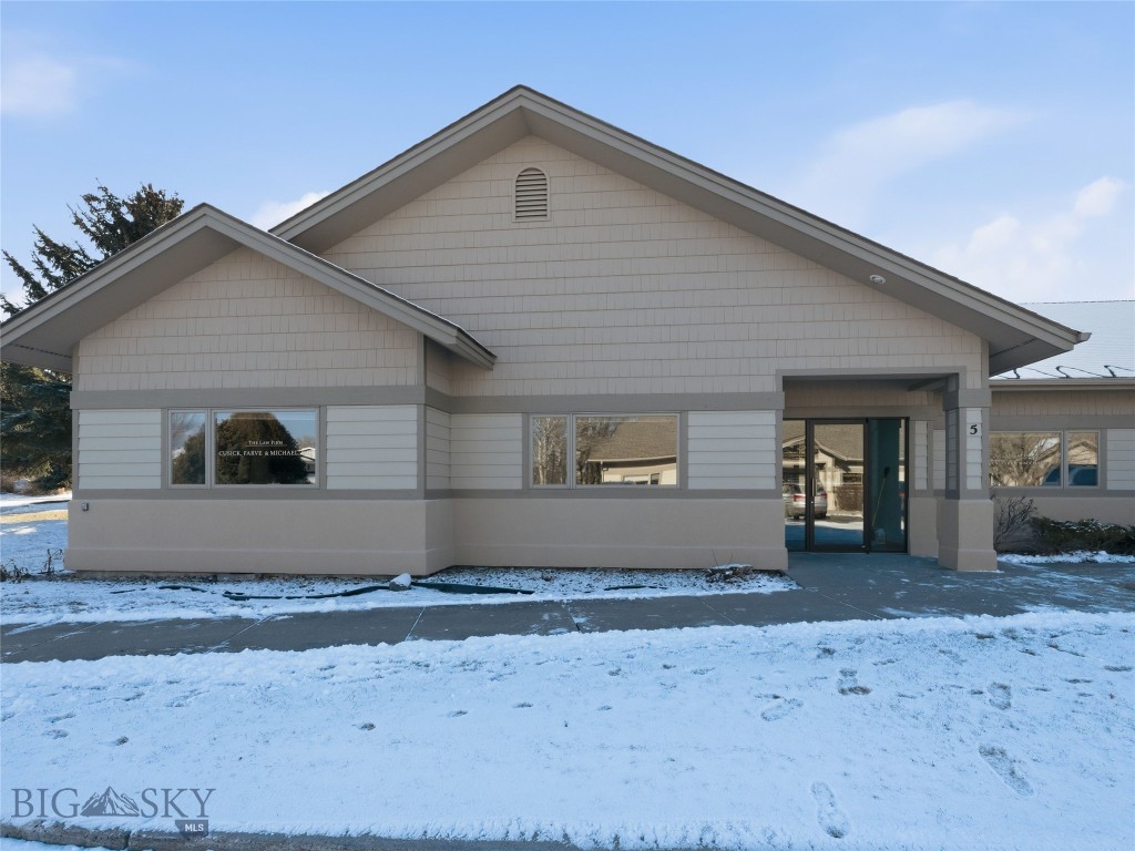 Well-maintained corner end-unit office space totaling approximately 3,140 square feet in the Bridger Professional Center, conveniently located just off W. College Street and S. 19th Avenue. The main level offers 2,783 square feet, all on ground level, with excellent visibility, abundant natural light, and ample on-site parking.

The space features a large reception area, seven spacious and private offices, a conference room, copy room, lunch room with kitchenette, and separate men’s and women’s restrooms. The upper level provides an additional approximately 357 square feet, offering valuable bonus space with a shower and dedicated storage.

Ideally situated near the Law and Justice Center and West End shopping and services, this property is in excellent condition and well-suited for professional or medical office use.