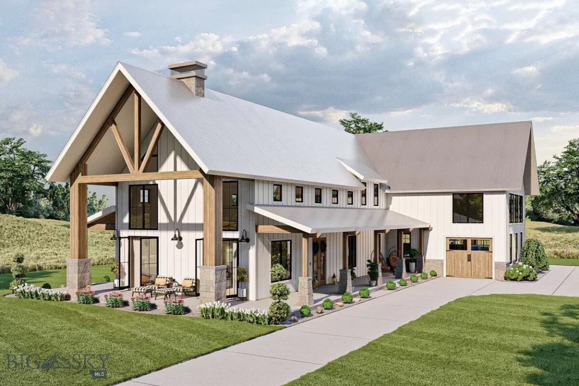 Rare custom build opportunity in Bozeman's newest luxury community, River Road Estates! Soak up the incredible 360° views and serenity of the mature trees. A local, renowned builder is ready to break ground on this beautiful 3.71 acre lot, a rarity in today's building environment. This exquisite modern farmhouse plan seamlessly blends elegance with modern comfort, as it enjoys a spacious open floor plan and convenient main floor master bedroom with en suite bathroom. Three additional bedrooms and huge bonus space upstairs create ample space for family and friends. Customize your finishes to create your ulitmate dream retreat. River Road Estates residents enjoy large lot sizes, the ability to build secondary structures like a shop or guest house (restrictions vary), as well as the ability to have up to 3 horses.  Supreme location just moments from the banks of the world-renowned Gallatin River and minutes from downtown Bozeman, Yellowstone International Airport, and all the recreational opportunities Montana is known for.