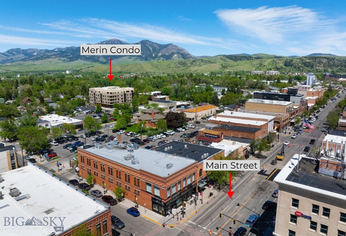 Welcome to modern living in the heart of Bozeman! This sleek 1 bed, 1 bath condo located in the desirable Merin building offers contemporary finishes and an open-concept layout perfect for comfortable living. The kitchen features sleek cabinetry, stainless steel appliances, and a spacious island, ideal for entertaining or enjoying your morning coffee. Natural light floods the living space through large windows, creating a warm and inviting atmosphere. The bedroom provides ample space and storage, while the bathroom boasts elegant fixtures and a clean design. Enjoy the convenience of a dedicated heated garage stall. Located in downtown Bozeman, this condo offers the perfect blend of convenience and the tranquility of mountain living. Don't miss this opportunity to own a piece of city living in this beautiful modern space.