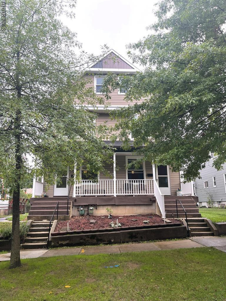Great income potential from the start. Spacious yard. Three rental units. The duplex is currently vacant each and each side got approx $700/mo and the tenants paid utilities. 212 3 bed/1 bath and 214 3 bed/2 bath. Ranch unit (R214) is currently rented until 8/2023. 25 yr renter. He pays $300 + utilities. The rear unit has parking next to the house.