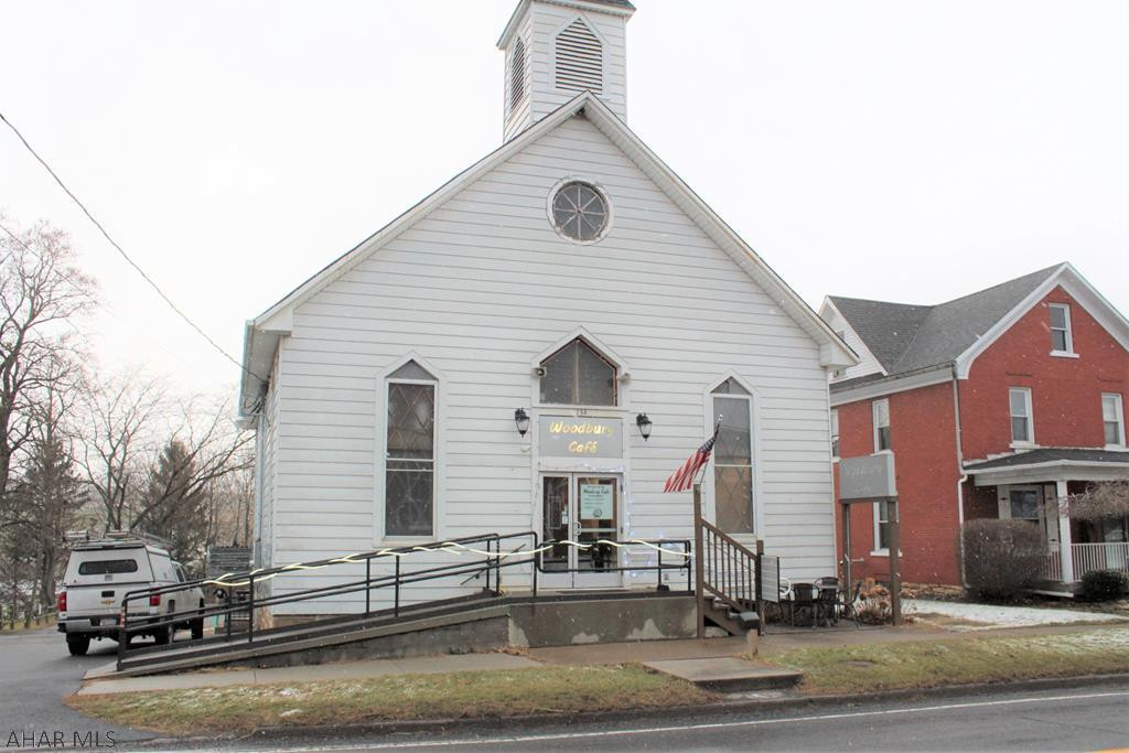 REDUCED!!!  Fabulous opportunity in the Foothills of Bedford County PA.  Entrepreneurs, Investors don't miss this chance to buy a thriving business and building. Everything is ready for you to just step right in and take over, list of items included are attached to the property disclosure. Old Church located in Woodbury that was converted in 2013 to a quaint cafe. Plenty of customer parking in the rear of building. Call for more details and a chance to own this Charming Turn Key Business!