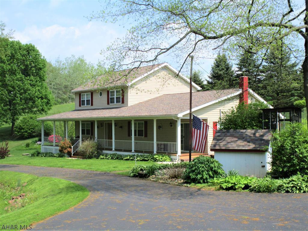 "Picturesque" setting only 5+-miles from Everett. A 1996+-built, 2-story addition with lg.,1st floor, master bedroom suite w/en suite bath, w-in closet & private door to porch.  Main-level laundry. Heat., 3-car garage/shop.  Machine shed/stable; garden shed; well house; privy.  2016 New house roof shingles.   Basement - 22'6" x 25'. Fenced pasture, woods, fields, seasonal stream, spring(s).  900+-' rd.frontage.    BREC will be moving transformer to "Cherry Lane" side of house (orange stake marker).  Room sizes, SF of GLA & ages approximate.  Some other excluded items: remain. wood & downed trees, crops, if any.  Showings by app't.