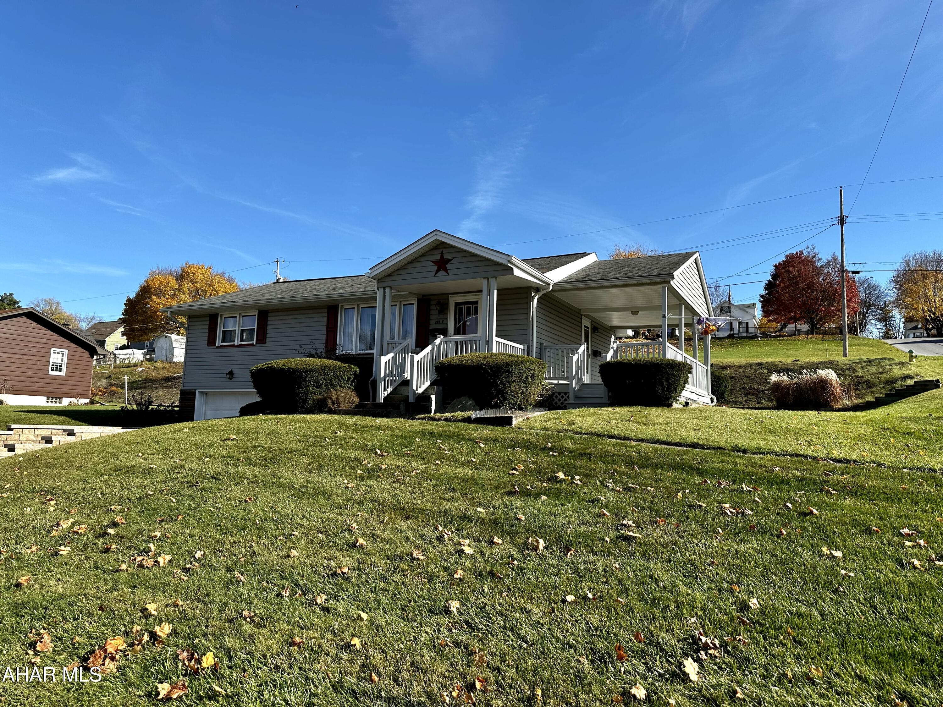 This well kept, ranch style home is situated on a large corner lot. The seller states that there are hardwood floors underneath the carpeting! This cozy home features 3 bedrooms with plenty of closet space and 2 full bathrooms, as well as central air conditioning. The finished basement offers additional space for a family room, office or gym...the possibilities are endless! Relax on the covered patio just off of the kitchen. This lovely property is ready for its new owner to call it home! Call for a private tour!