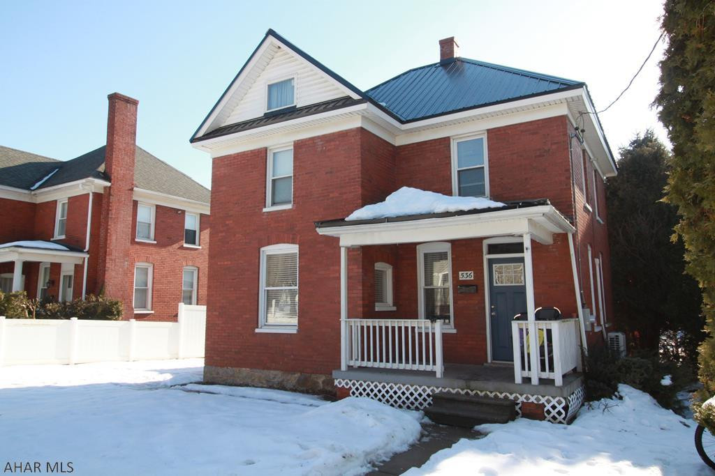Reduced for quick sale!!! Updated for years of low maintenance, this 3 BR 2 BA charming brick home in Roaring Spring features a new heated 2 car garage! Newer furnace, new metal roof, new mini-splits for central air and heat pump, new heated garage, additions include expanded first floor laundry, new flooring and first floor full bath. This is a must see!