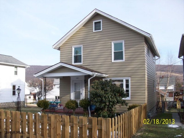 Nicely appointed 2 story home in Altoona convenient to everything.  Central air, ceramic tile, hardwood floors.  Walk-up attic with lots of storage and a finished family/play room in the basement.  Utility costs (heat, elec, water and sewer) average $215/month.  Large, level, fenced-in yard and 2 car detached garage with an extra two off-street parking spaces.