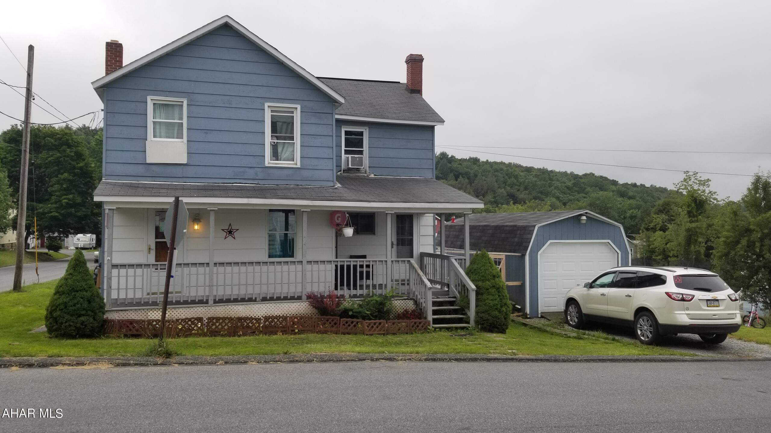 Spacious starter home in Forest Hills School District. 3 bed, 1 bath, on a fenced in flat corner lot. 1 car detached garage, front covered porch and a open rear deck. Updated kitchen. 2 oil tanks and a relatively new forced air furnace. This home will qualify for a FHA/VA home loan.  Chicken coop can stay or go.