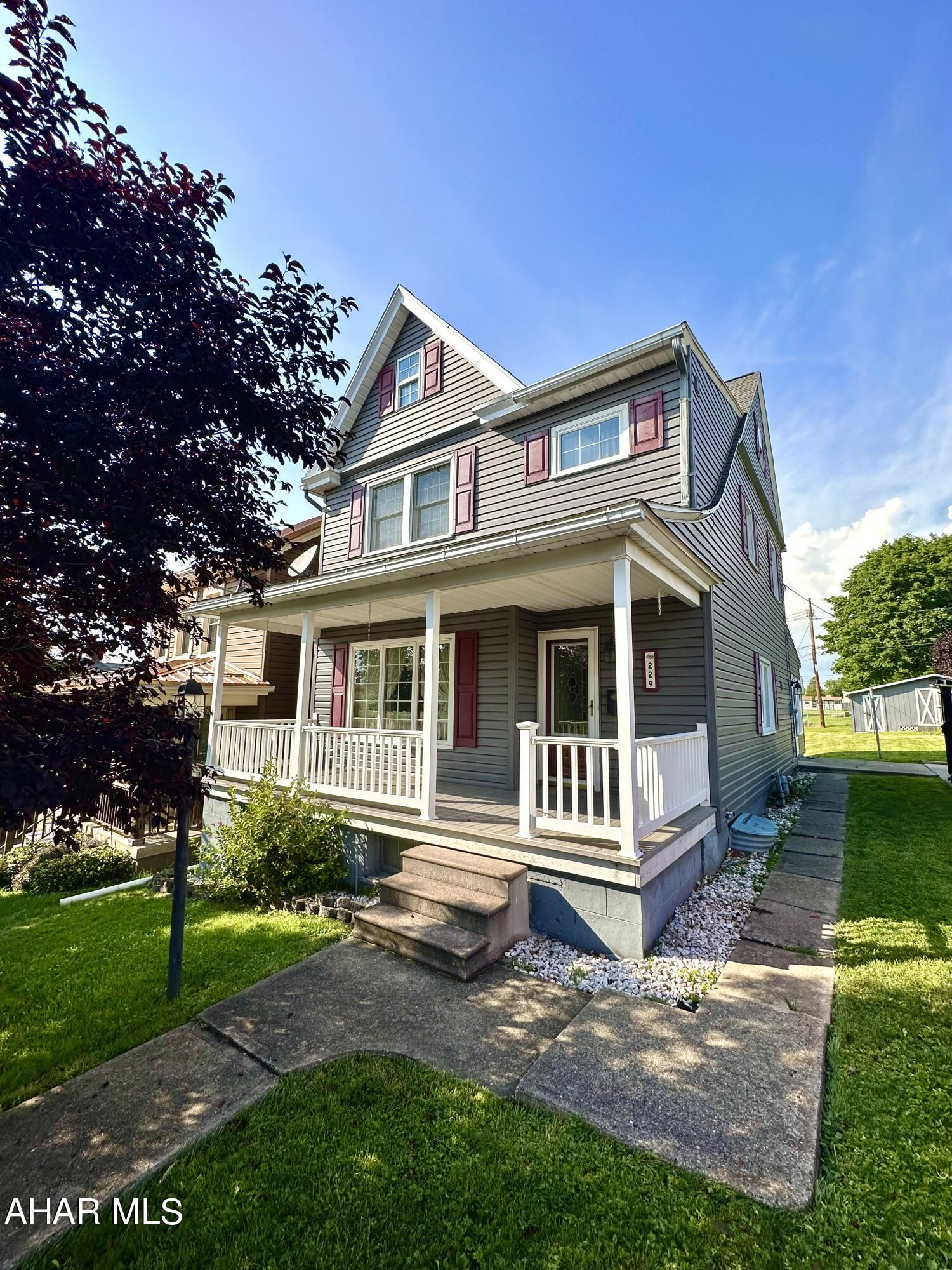 Check out this meticulously maintained 3 bedroom 1 bathroom 2 story home in a convenient but quiet neighborhood. This property features a large dining room area that is open to the living room with a huge window letting in tons of natural light. The 3 bedrooms are large enough for your family and the attic could be finished to be used as a 4th bedroom, office, giant playroom, or there is plenty of room for storage! The front porch is perfect for your morning coffee and relaxing in your rocking porch chair. One of the best features of the home is the sunroom which has entry from the kitchen or the dining room. It features a natural gas fireplace that keeps the room cozy in the winter months and two sliding glass doors to exit to the large attached deck with retractable awning. There's plenty of space for entertaining guests on the deck and in the large flat yard that includes a shed to store your lawnmower and all your outdoor equipment. Schedule your showing today!!