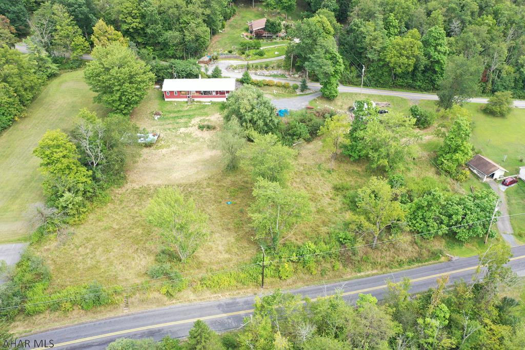 An over 1 acre lot directly across from Canoe Creek Lake.  There is a well and septic from a home that was previously on the lot that burned down.  Red plot lines in pictures are approximate.