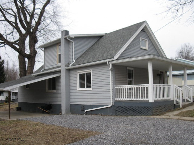 Totally redone from new roof to new floors!  Versitile floor plan allows for 1st or 2nd floor master. New large kitchen, baths, furnace, central air, walls, flooring. 1st floor master could be office or den. 1st floor bath and laundry room. Eatin kitchen and formal dining room. 2nd floor 2 bed, one could be master with walkin closet. Large new full bath on 2nd. Large level lot has carport and shed and lots of off street parking.  Efficient, new and cozy.  Great starter to retirement home!  Nice rural setting, yet convenient.