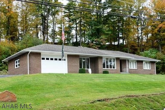Beautiful 3-bedroom 2-bath brick ranch w/cherry Kitchen, spacious living room with gas fireplace, ceramic tile floors in Kitchen & main bath, formal dining room, 1st floor laundry.  Full basement w/ family room & fireplace, entertaining area with wetbar + a large bonus room.  Patio at back of home.  J-417